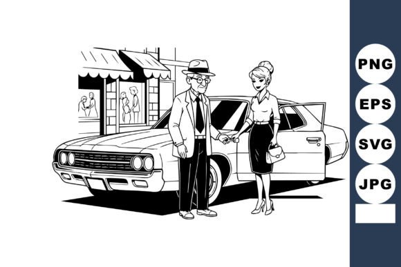 Download Old Fashioned Couple Standing Near Class - Old fashioned couple Collection
